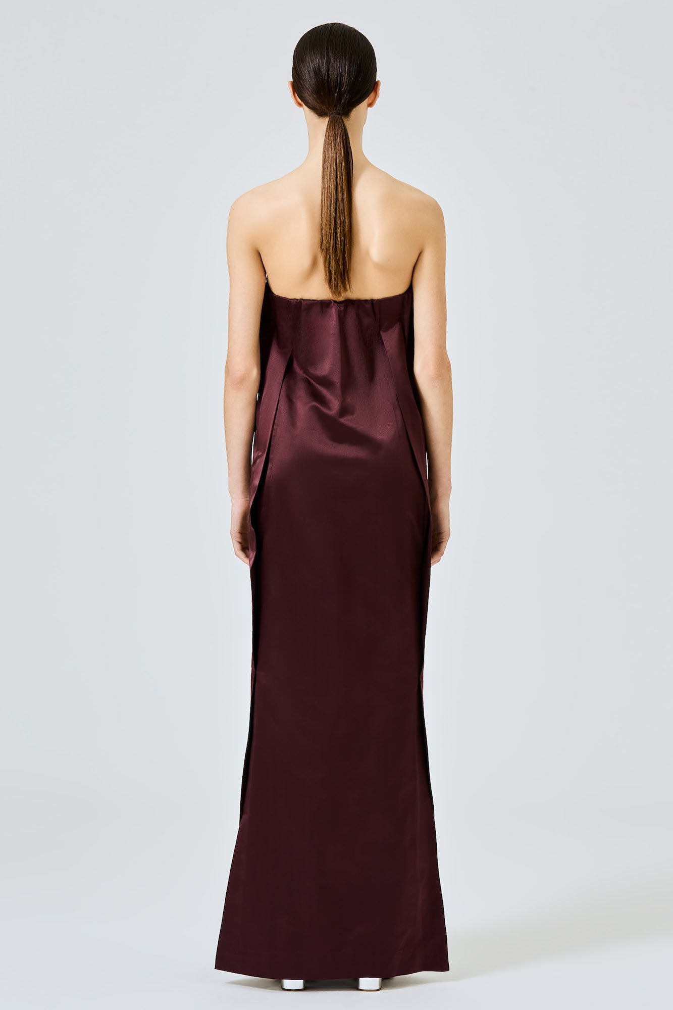 Sa Su Phi Gilda abito lungo seta duchesse bordeaux