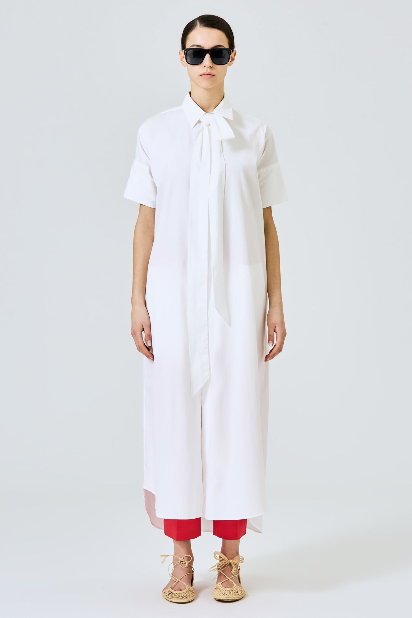 Sa Su Phi Daria abito camicia cotone bianco lungo