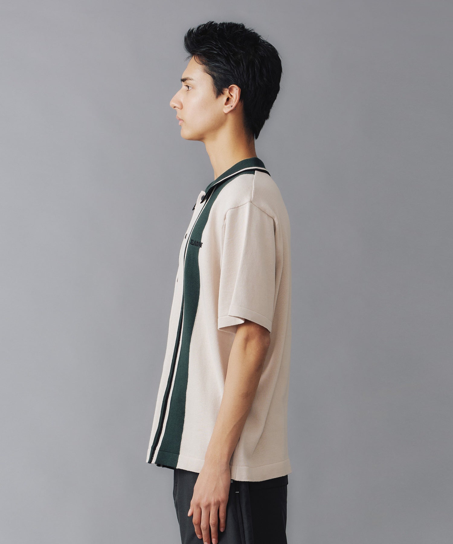 X-Large Line Knit polo beige cotone