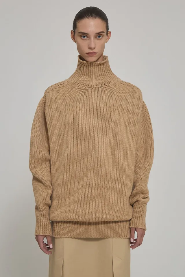 Sa Su Phi Giovanna abito in cashmere collo alto beige