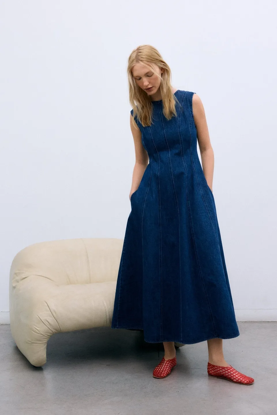 The New Society TNS Denim abito donna indigo denim cotone