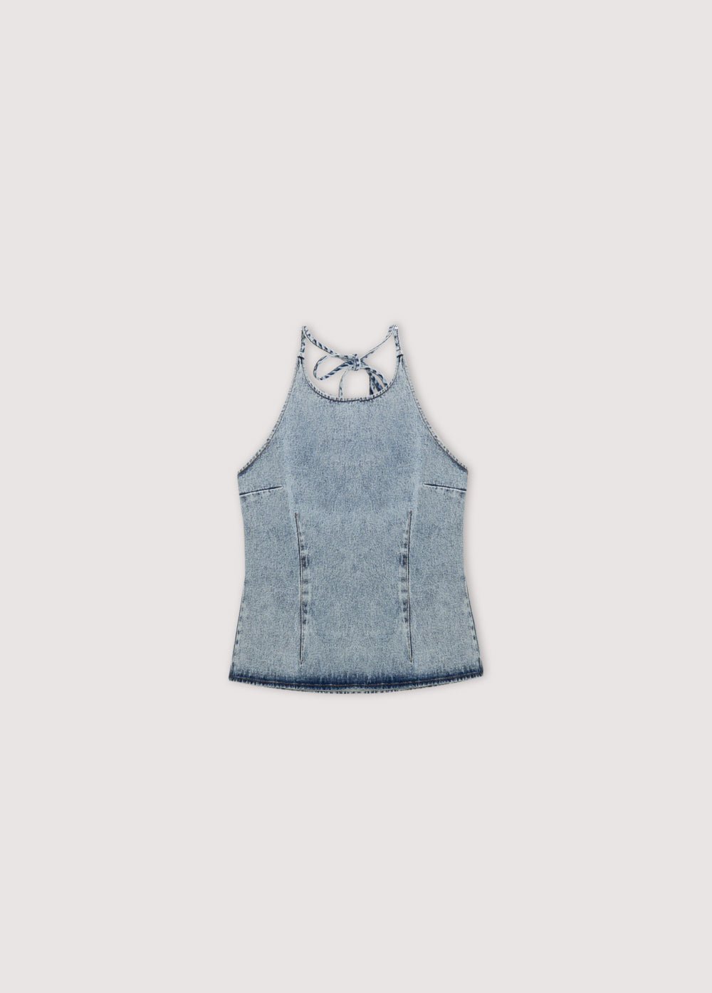 The New Society Chios top Bleach Denim cotone denim