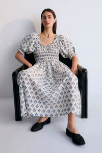 THE NEW SOCIETY Eleni abito donna cotone fantasia hyacinth