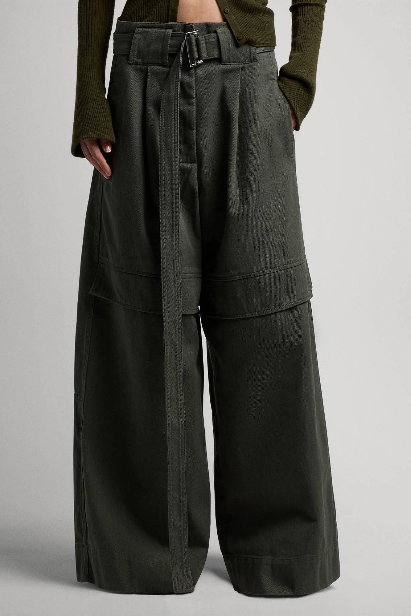 Sa Su Phi Giorgia pantaloni cargo cotone verde militare