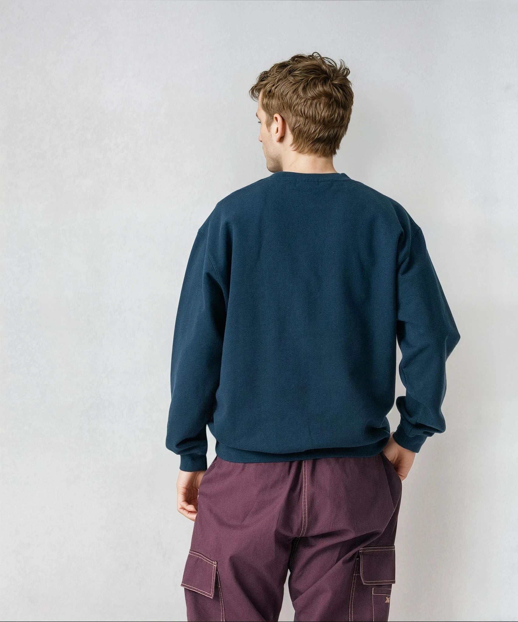 X-Large Distortion Logo felpa girocollo blu cotone