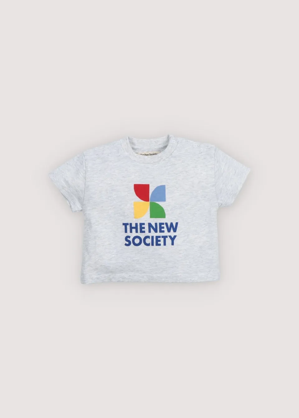 The New Society Logo body neonato 6 mesi grigio cotone