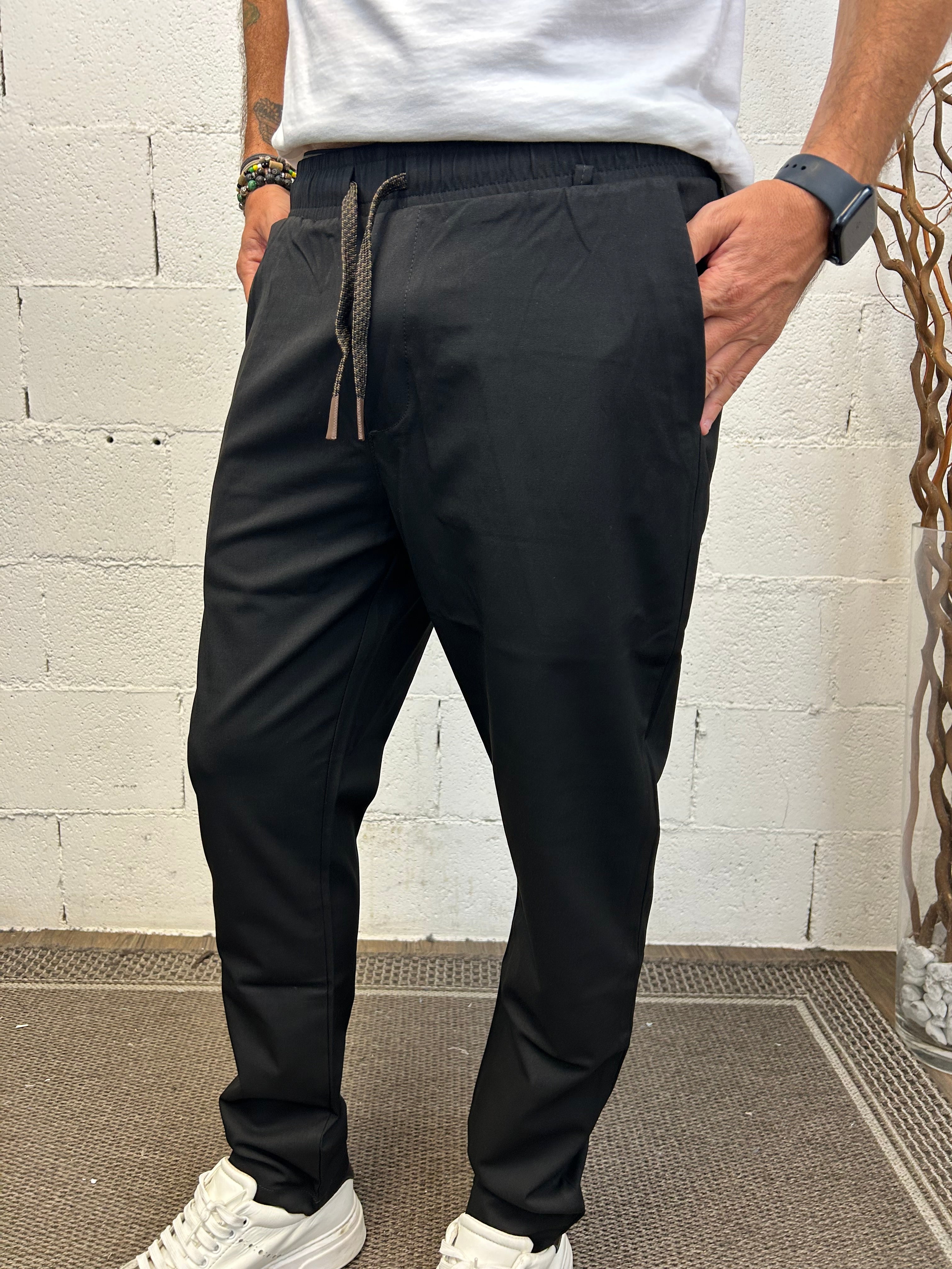 ONLYONE Gianni Lupo Leonard pantalone nero carrot fit
