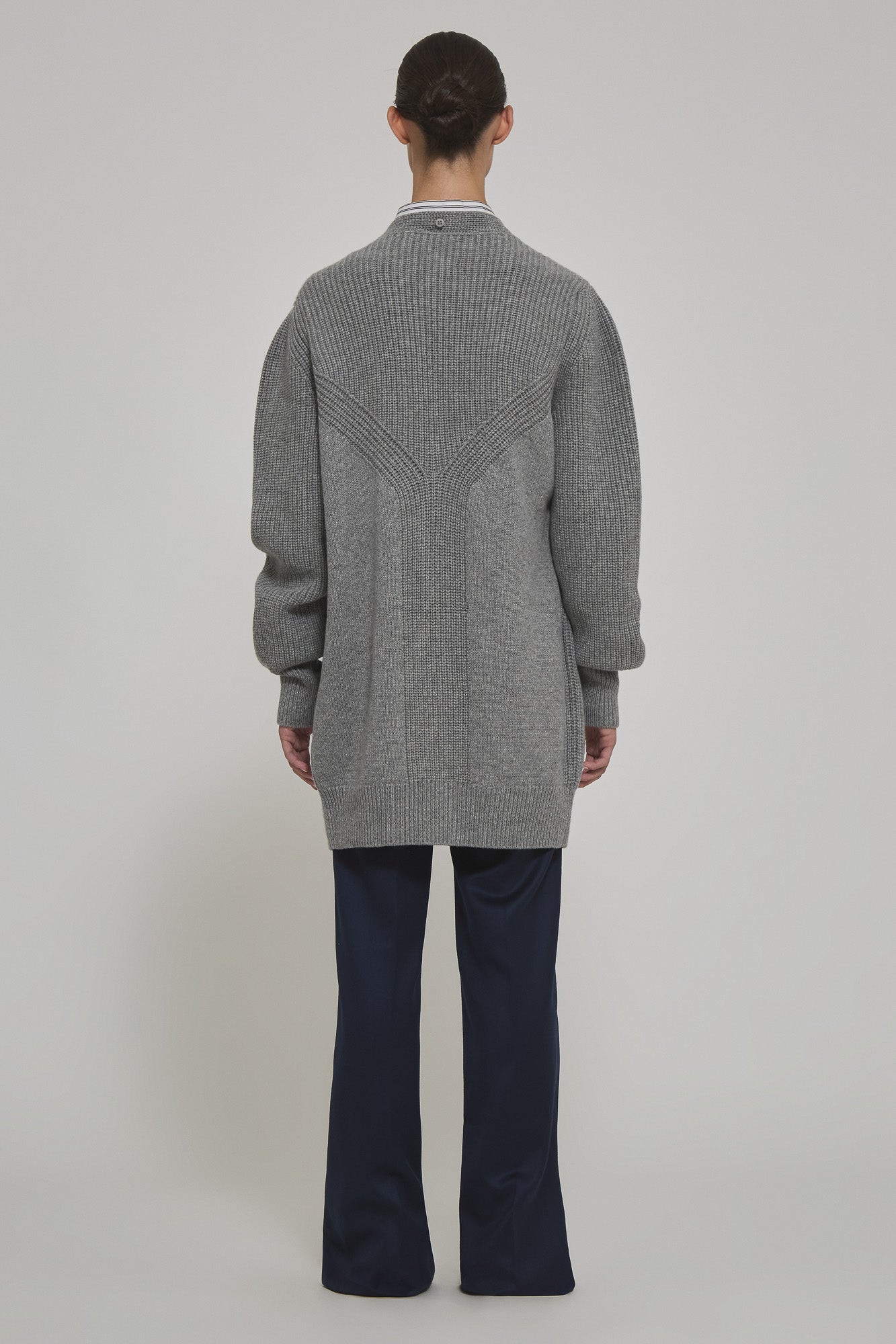Sa Su Phi Armor cardigan cashmere grigio cintura