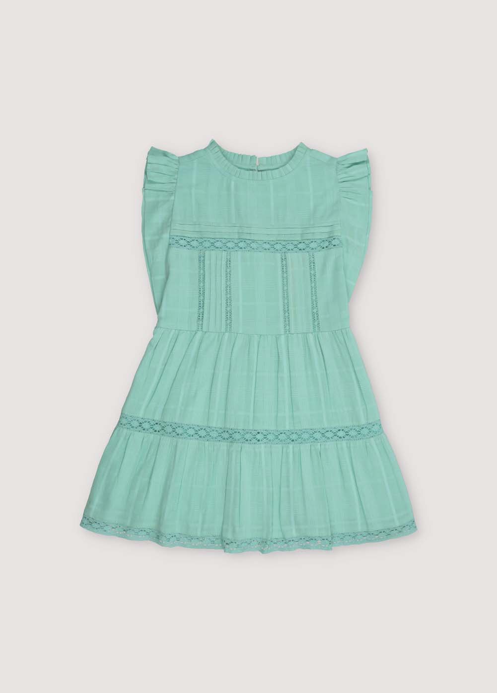 The New Society Corfu vestito bimba Jade verde cotone