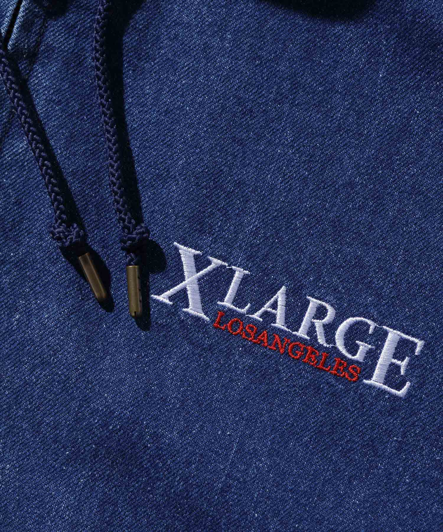 X-Large Hooded Denim Work Jacket giacca jeans cotone
