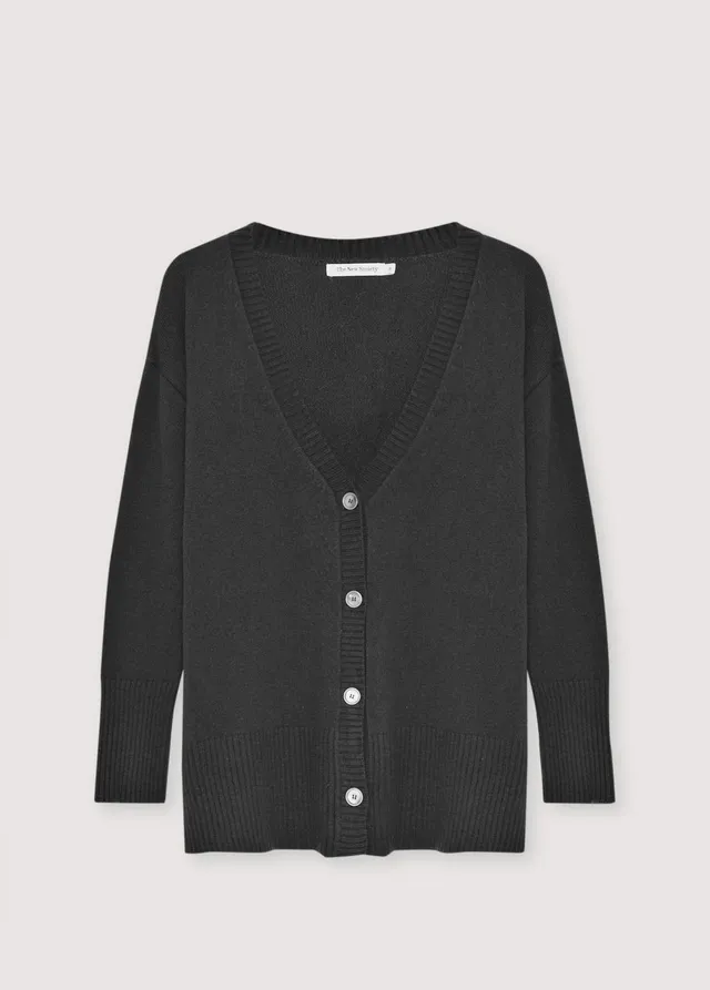 The New Society Agatha cardigan donna grigio cashmere