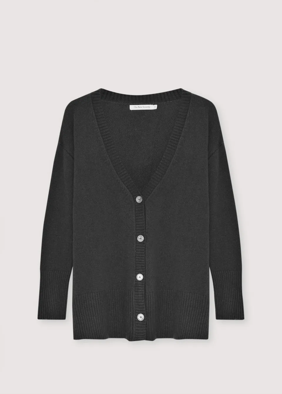 The New Society Agatha cardigan donna grigio cashmere