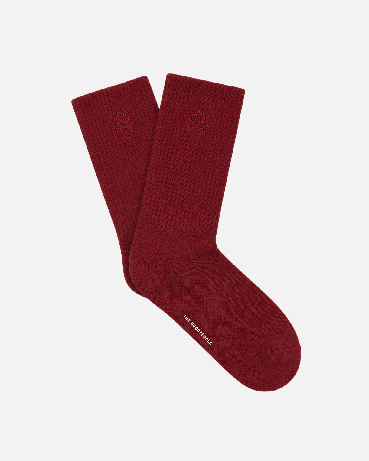 GOODPEOPLE Signature calzini bordeaux cotone ricamo