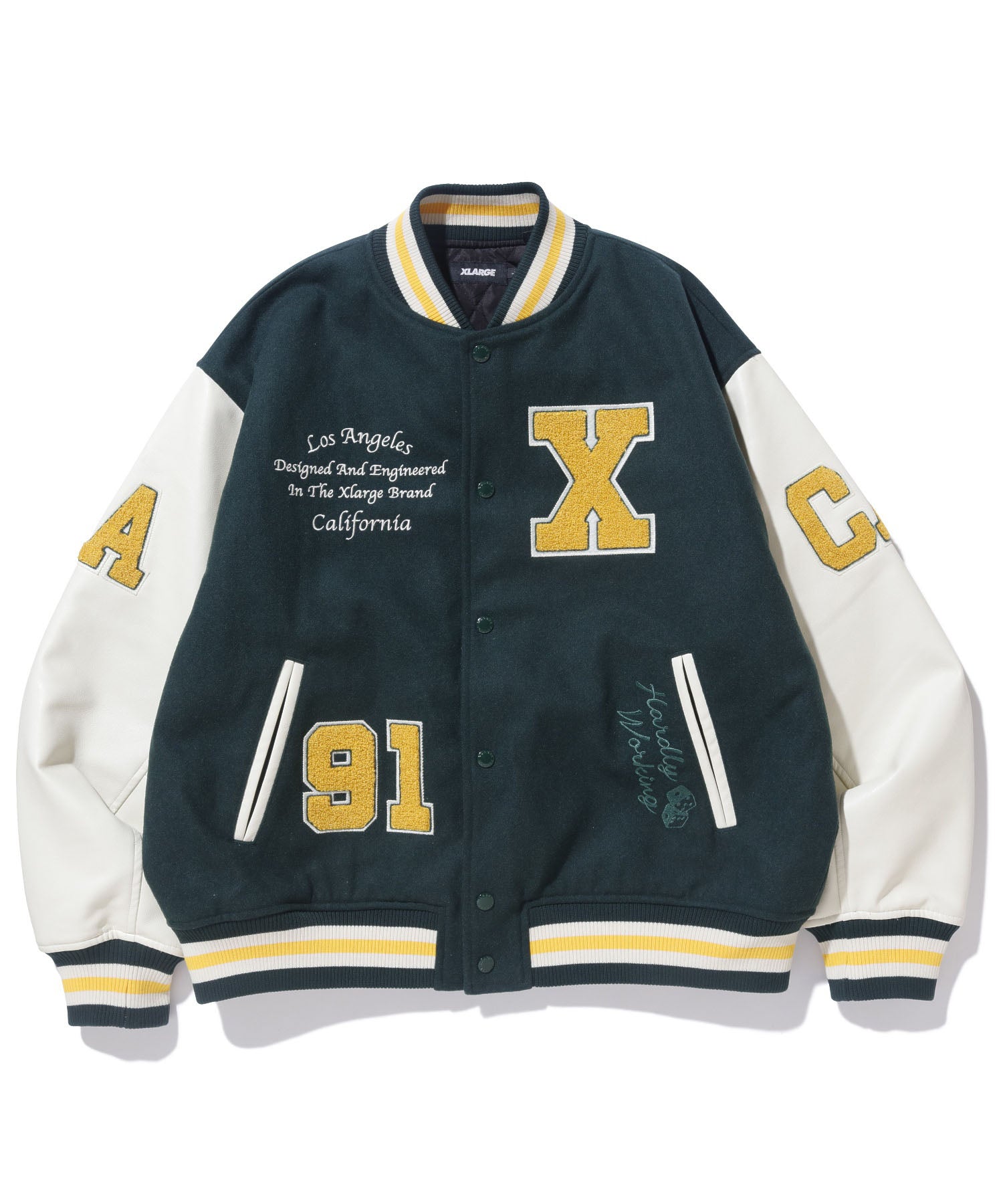 X-Large OG Logo giacca varsity marrone lana