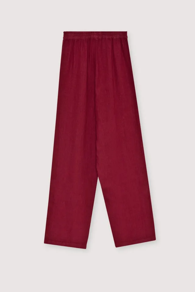 The New Society Melissa pantaloni lino bordeaux