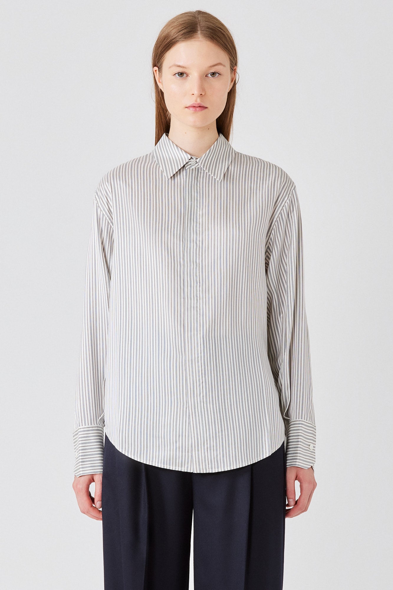 Sa Su Phi Marcella camicia seta righe blu