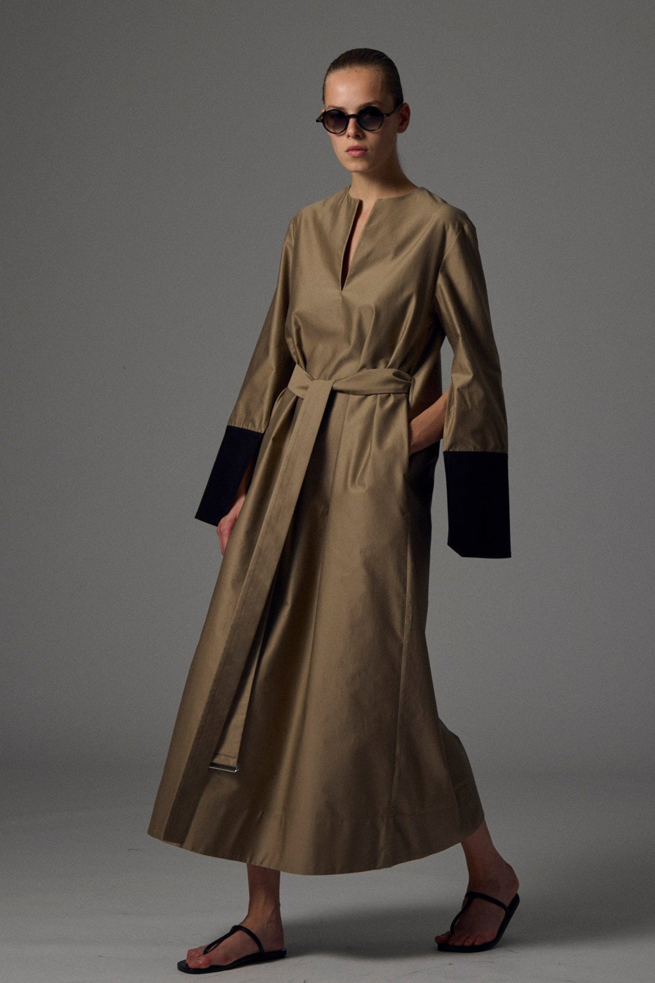 Sa Su Phi Kaftano abito lungo cotone gabardine taglia 38