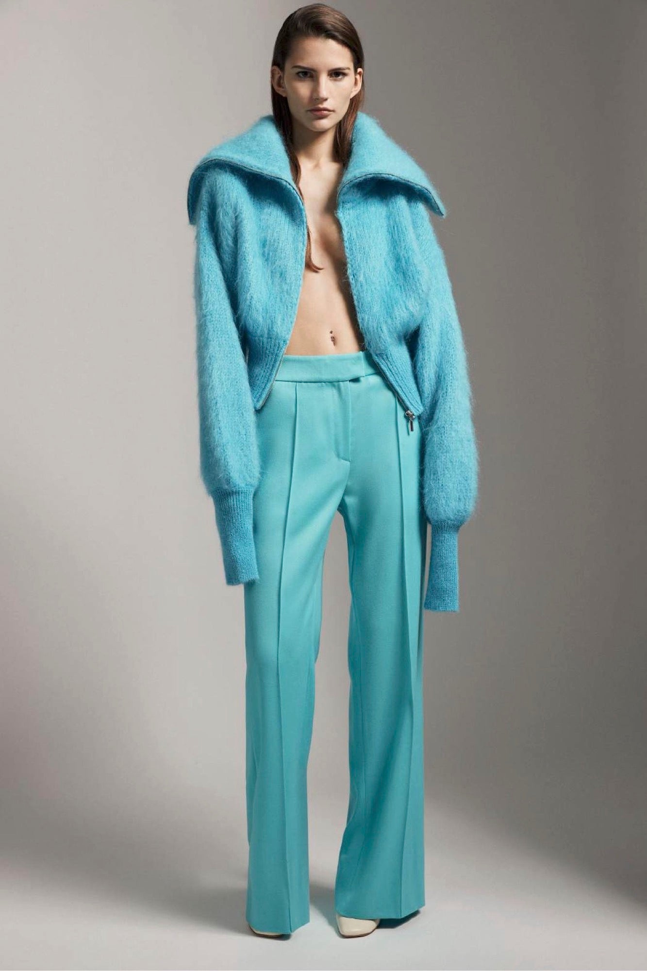 Sa Su Phi Jen bomber mohair peacock