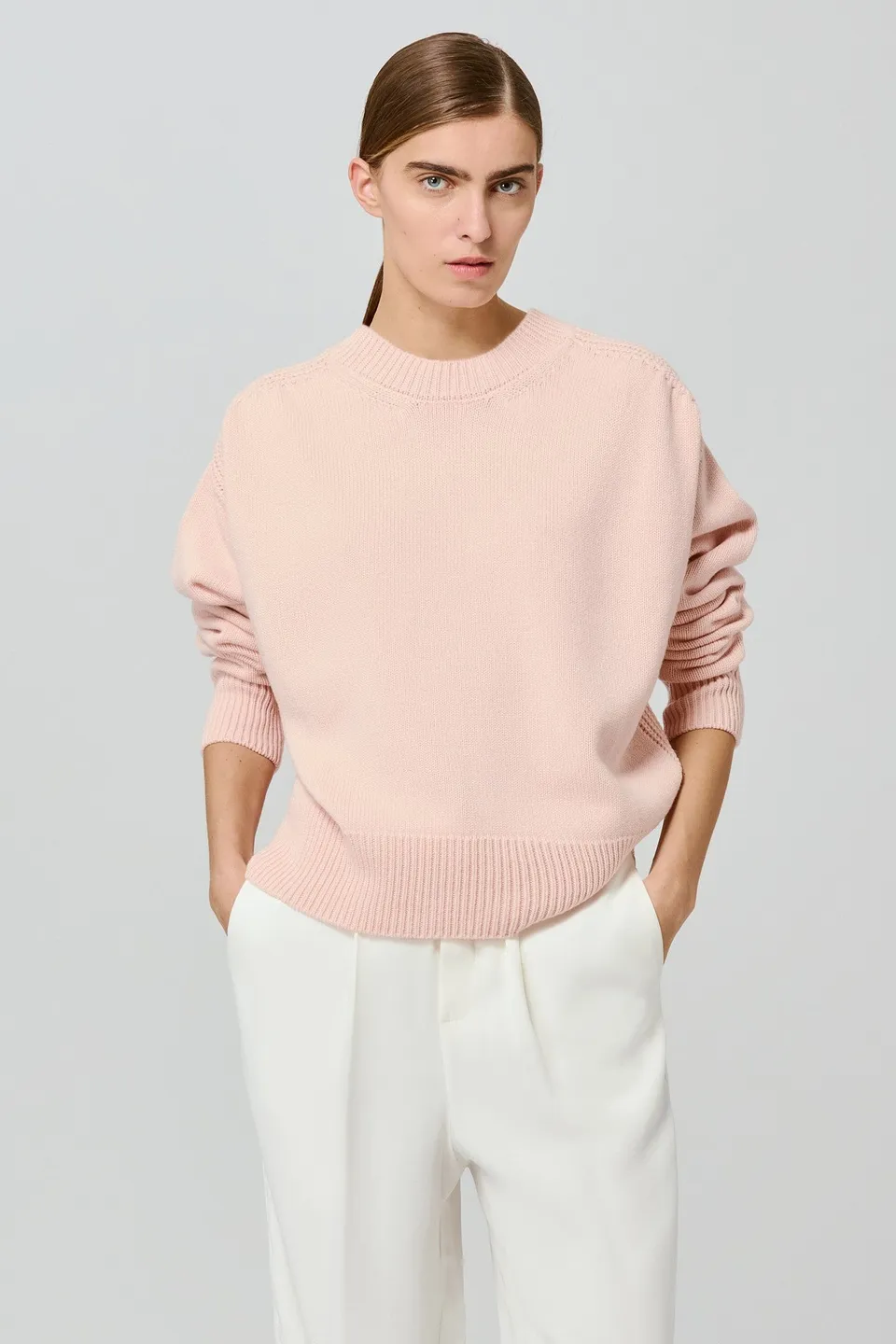 Sa Su Phi Medea maglione cashmere rosa spacco