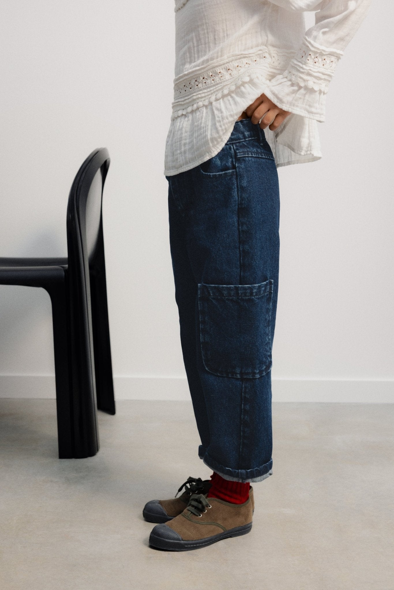 The New Society TNS Denim Pockets jeans donna baggy cotone