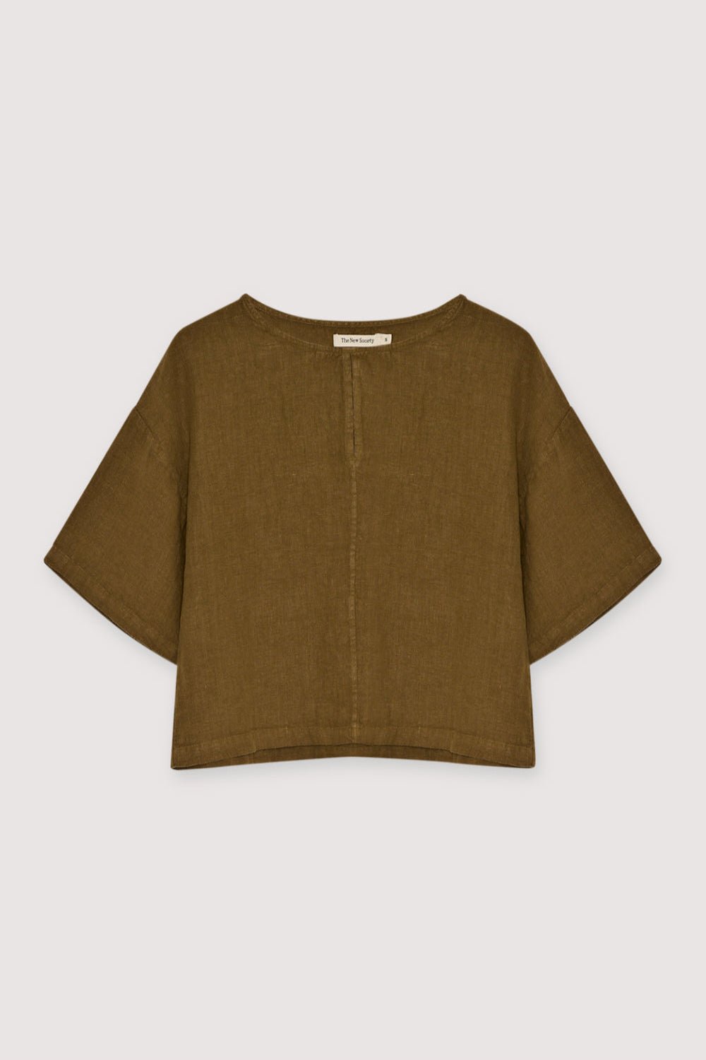 The New Society Melissa camicia donna verde oliva lino