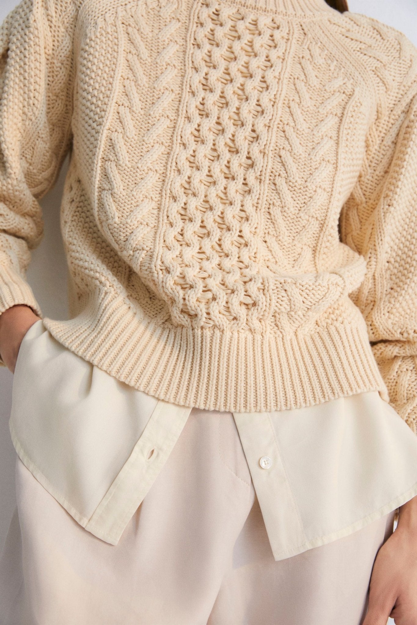 The New Society Quios maglione donna macadamia cotone