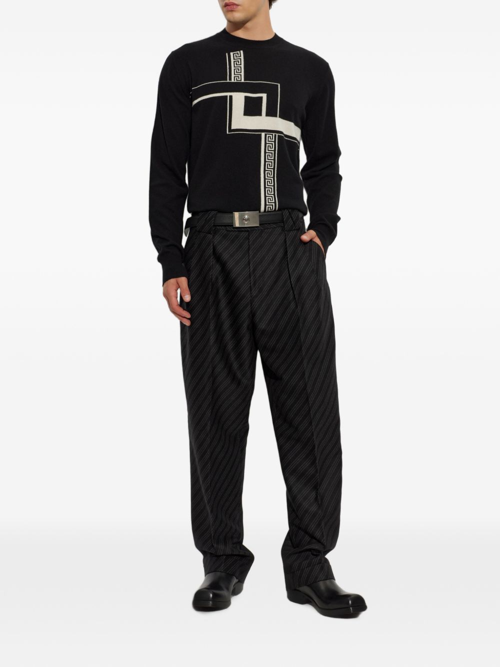 Versace 1026797 1A190571B000 maglia uomo nera