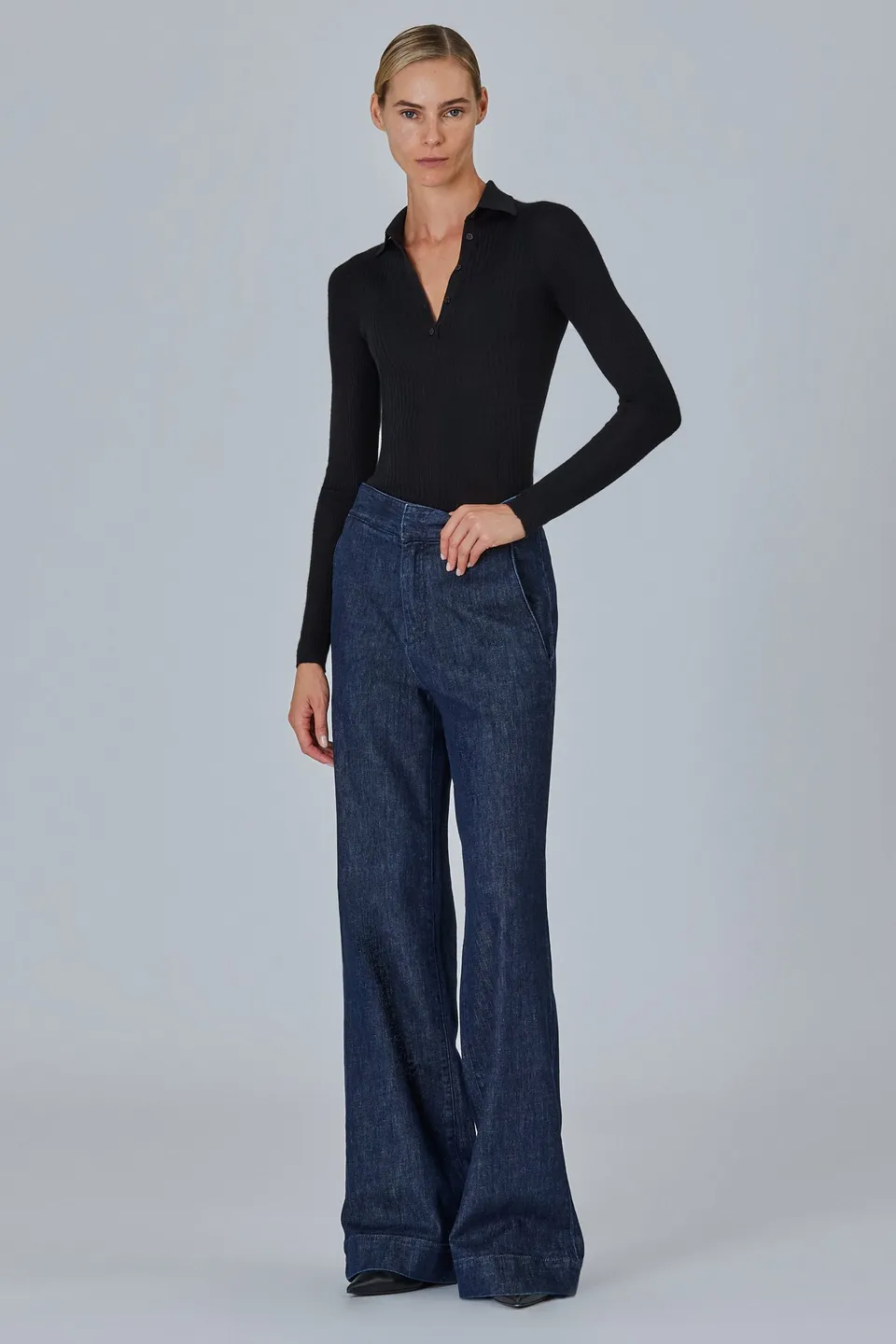 Sa Su Phi Polo Maglia a Coste Cashmere Seta