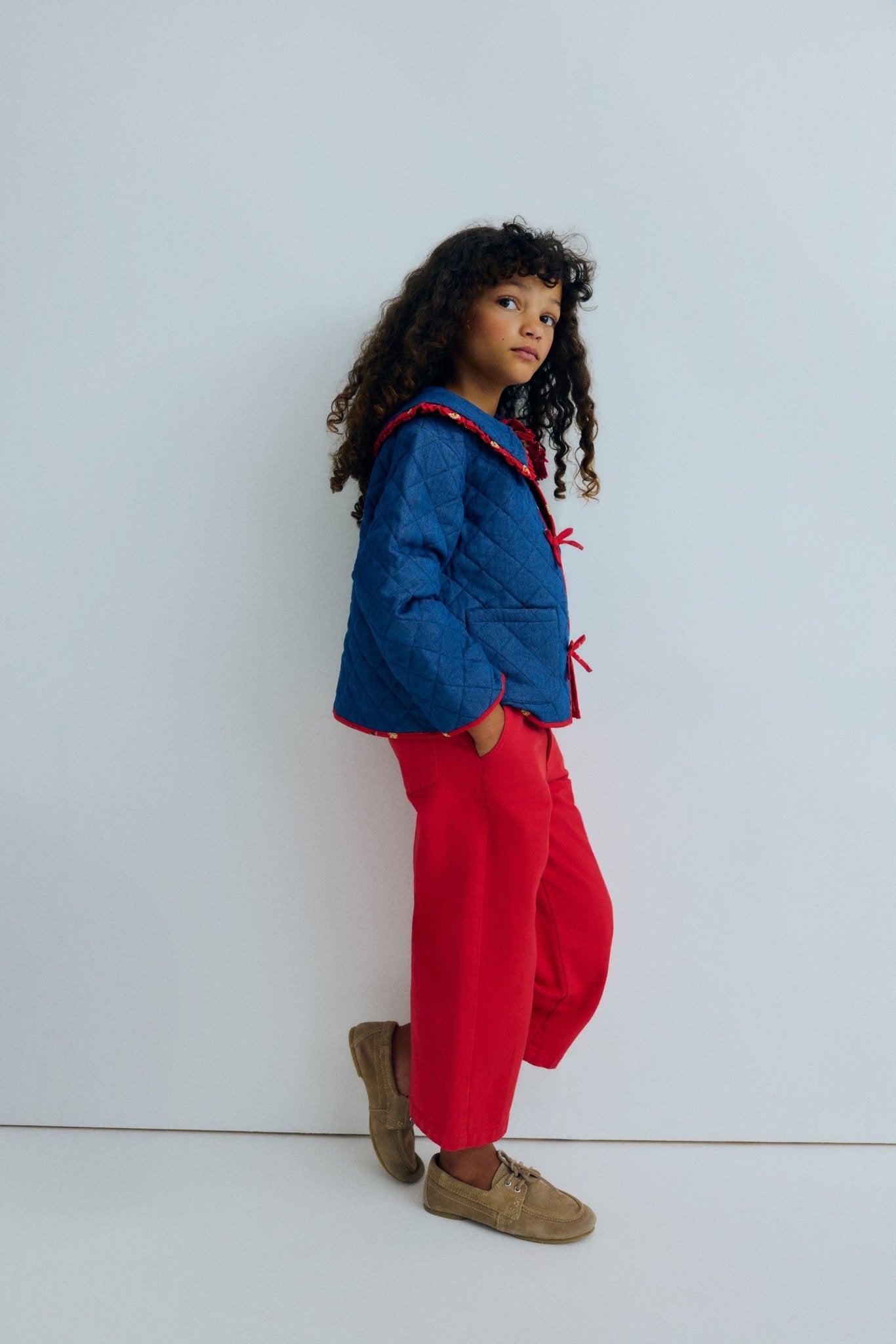 The New Society Amapola Giacca bambina cotone reversibile fiori