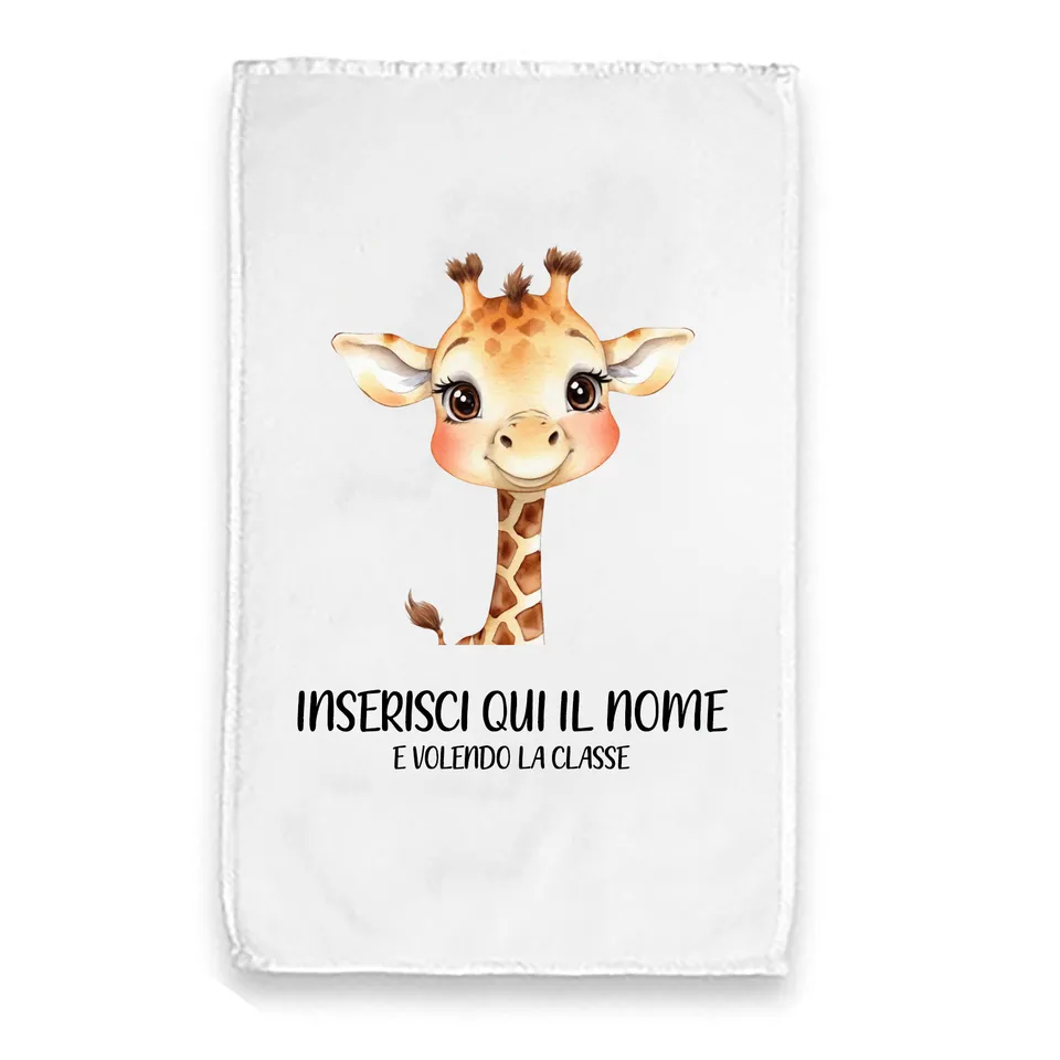 Mr. Gadgets Giraffa asciugamano bambini con nome lavabile