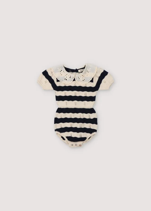 The New Society Marina pagliaccetto neonato blu navy cotone 6 mesi