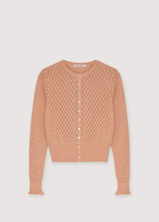 The New Society Lirio Cardigan Donna Pesca Cotone Bottoni