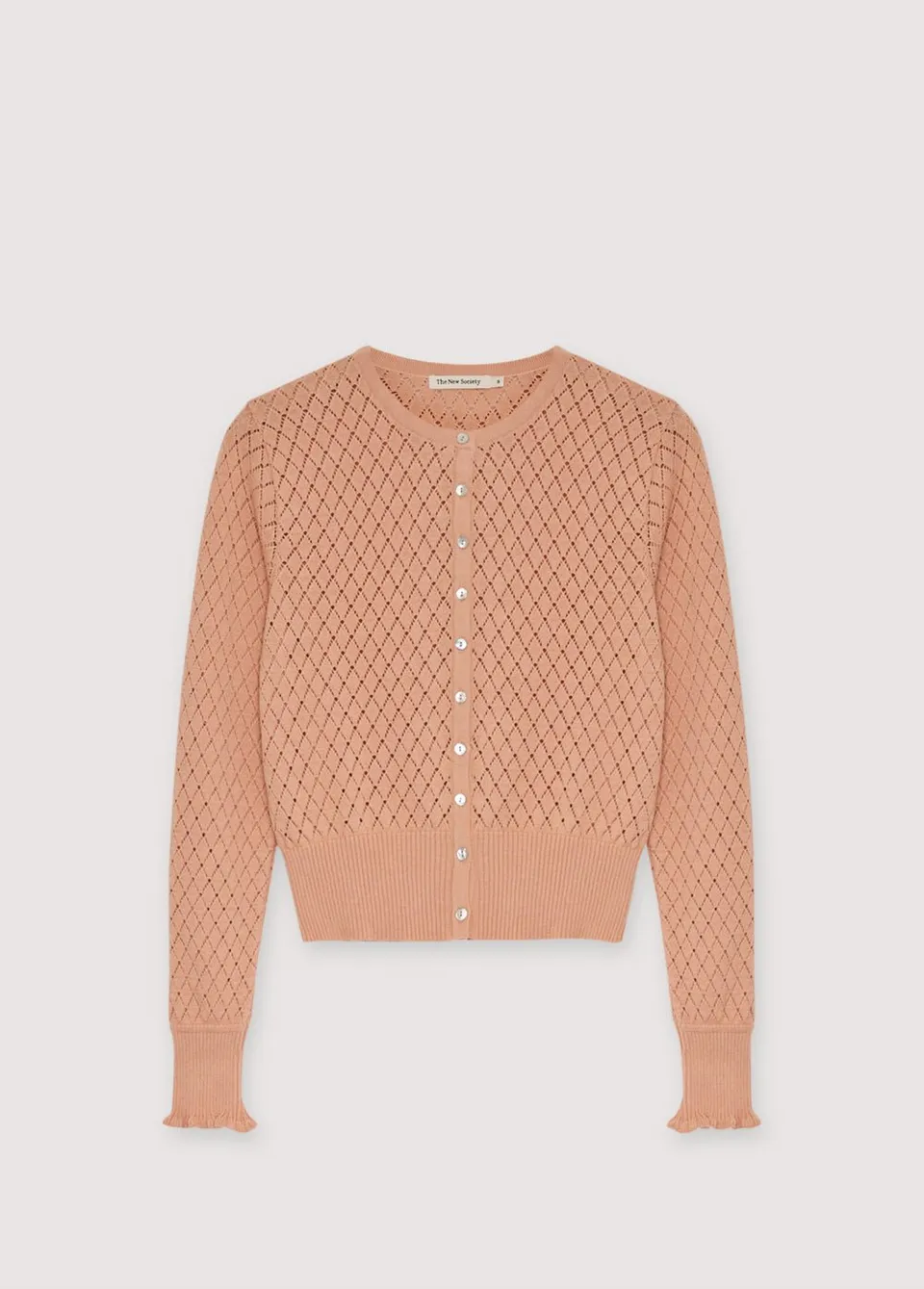 The New Society Lirio Cardigan Donna Pesca Cotone Bottoni
