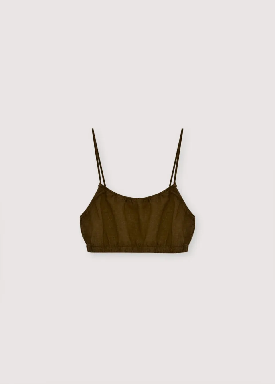 The New Society Melissa Woman Top 2 bralette lino Earthy Olive
