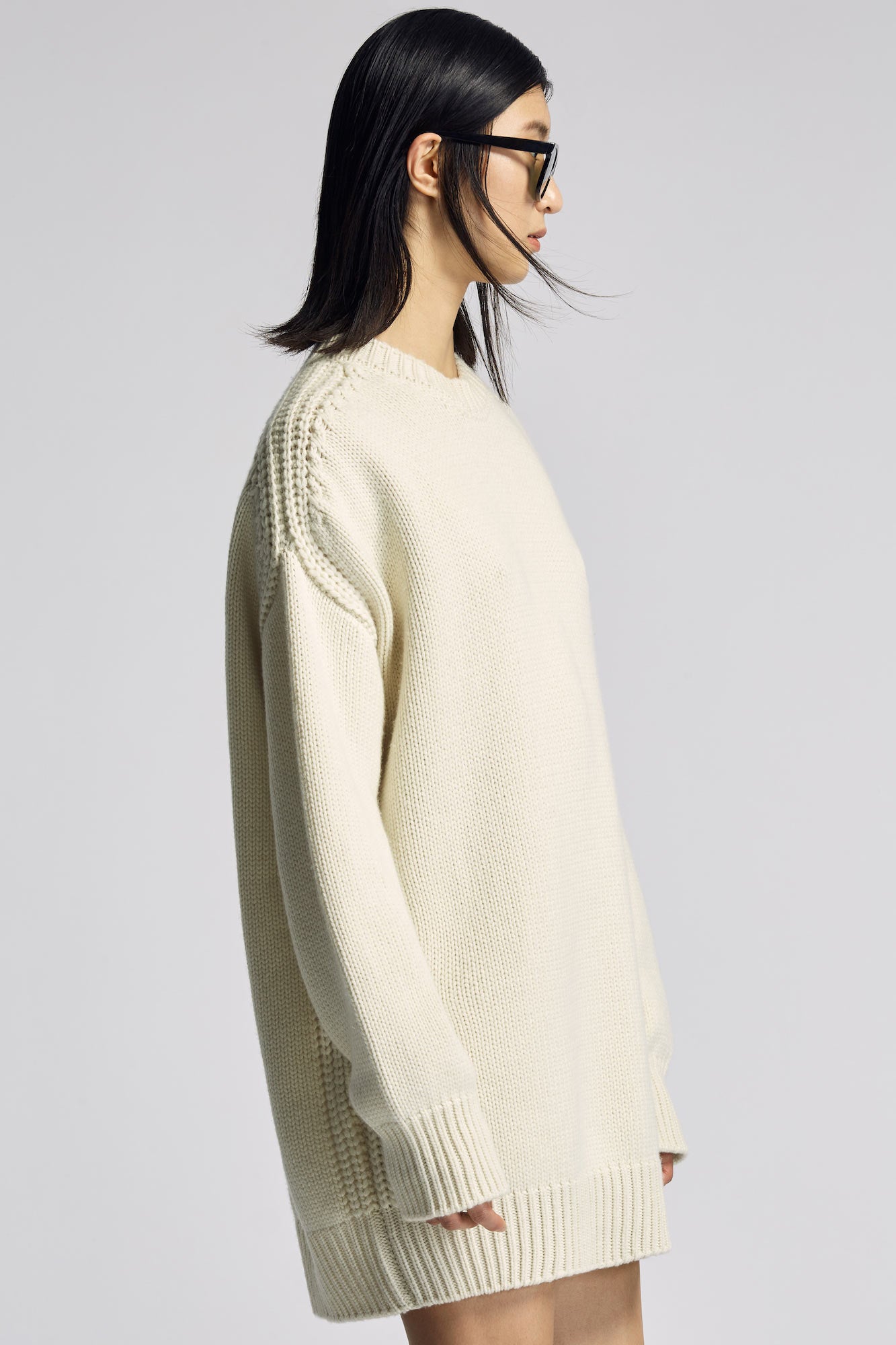 Sa Su Phi Giorgia abito cashmere panna collo rotondo