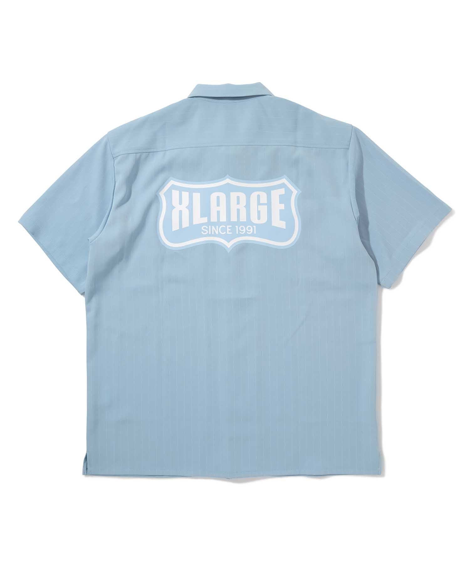 X-Large S/S Stripe Work camicia a righe nero