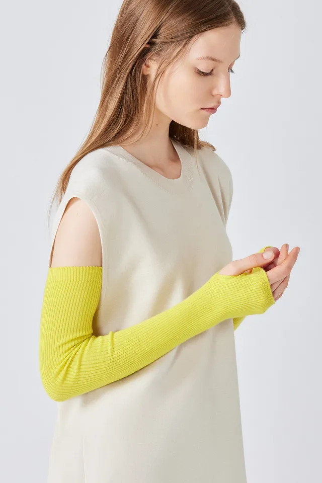 Sa Su Phi Cash Silk guanti cashmere seta gialli U