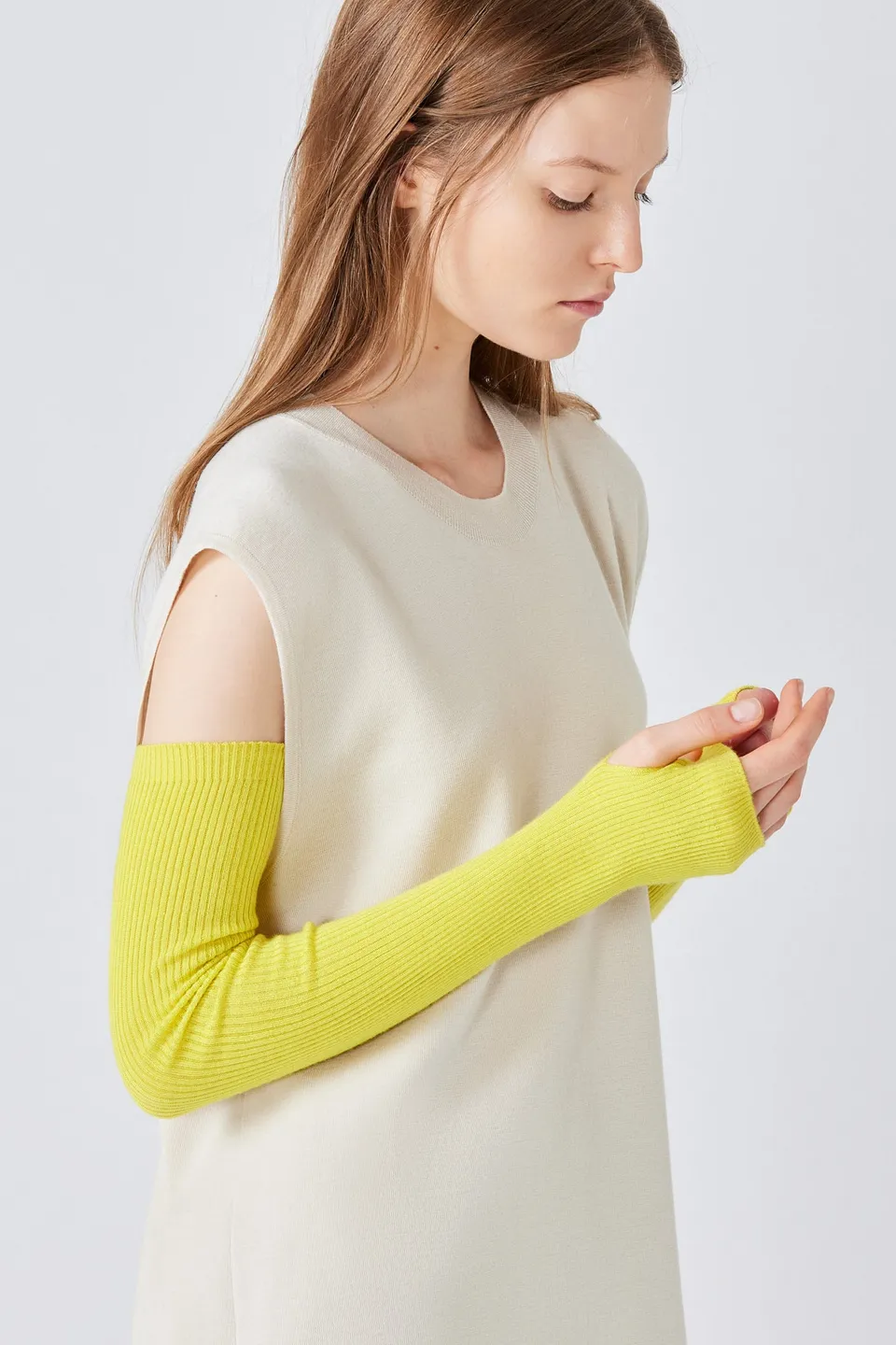 Sa Su Phi Cash Silk guanti cashmere seta gialli U