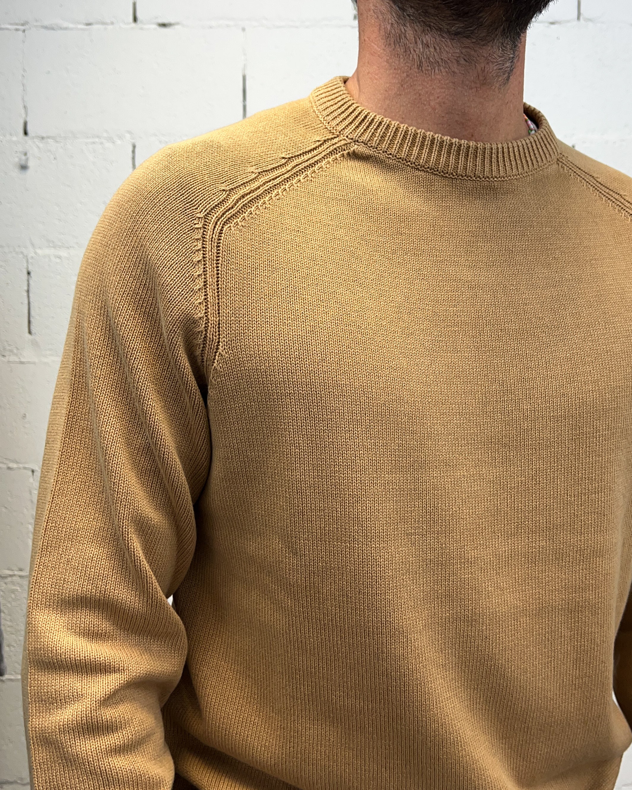 OVER-D Raglan maglione cotone cammello 100%