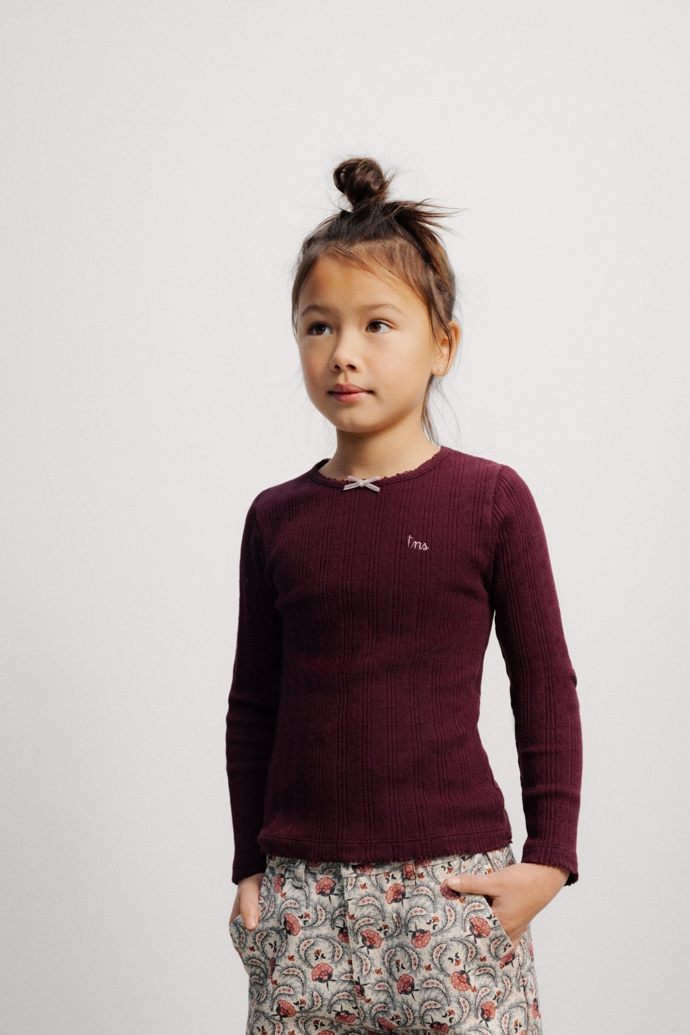 The New Society TNS Logo maglietta bordeaux in cotone