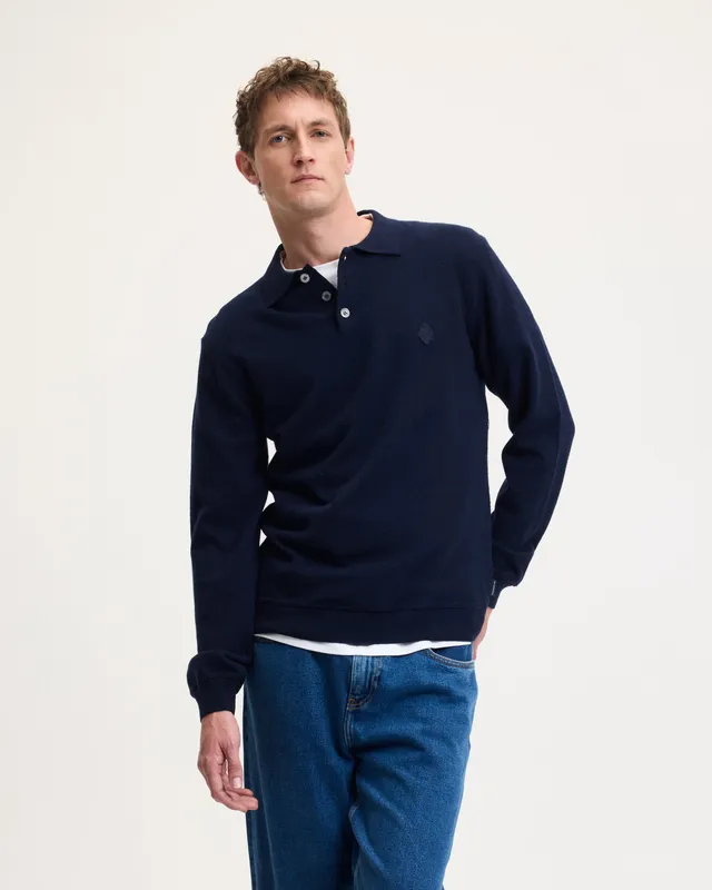 GOODPEOPLE Ken polo maglia blu lana