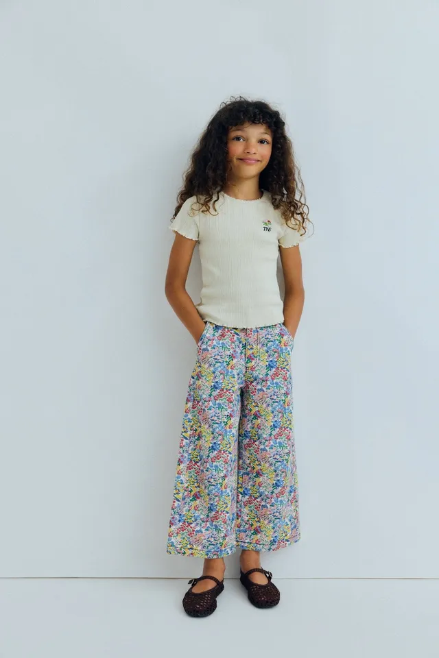 The New Society Romero Tee maglietta ecru bambina cotone