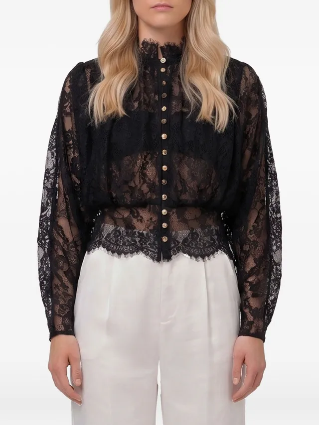 Self-Portrait AW26-009TC blusa nera 10
