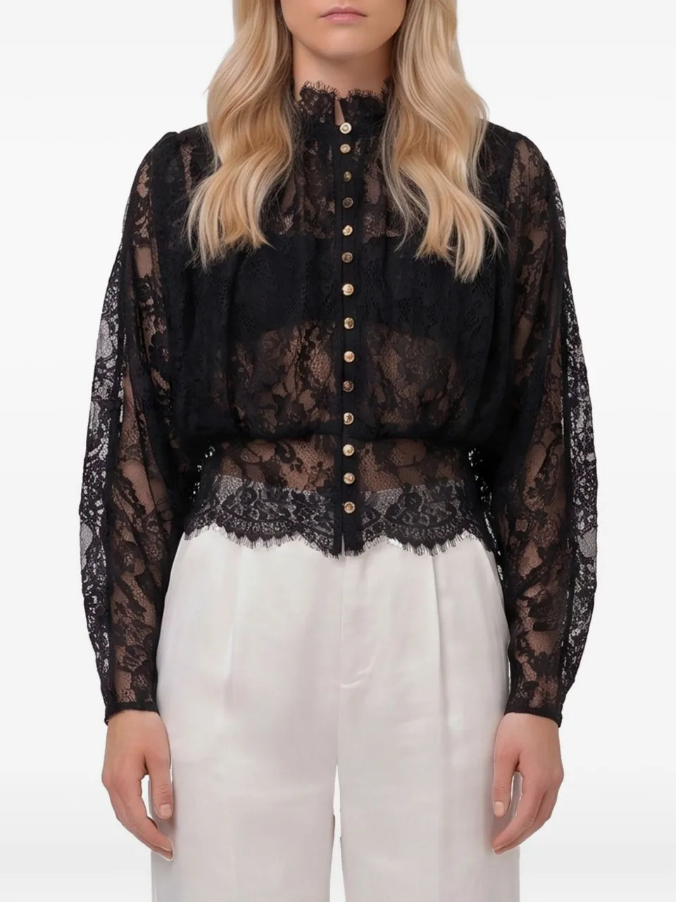 Self-Portrait AW26-009TC blusa nera 10