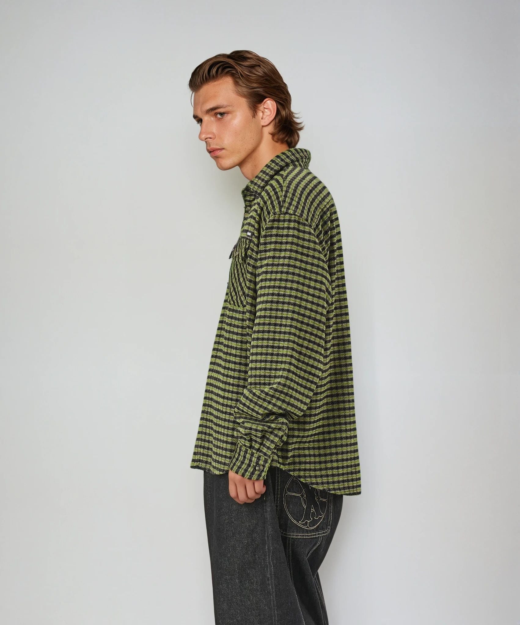 X-Large L/S Plaid Shirt camicia quadri nera