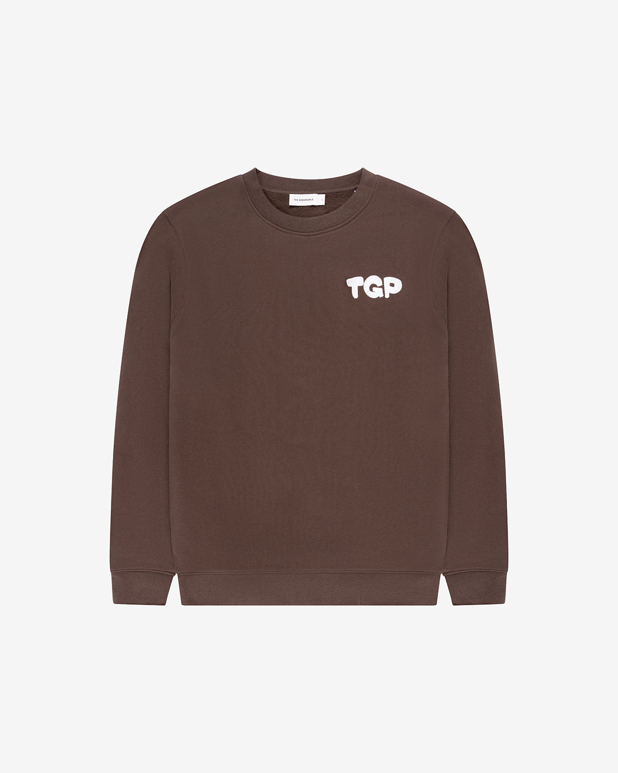 GOODPEOPLE Look Maglione Cotone Marrone Ricamo