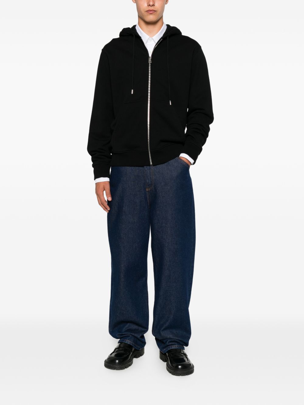 Givenchy BMJ0NJ3YU felpa nera in cotone da uomo