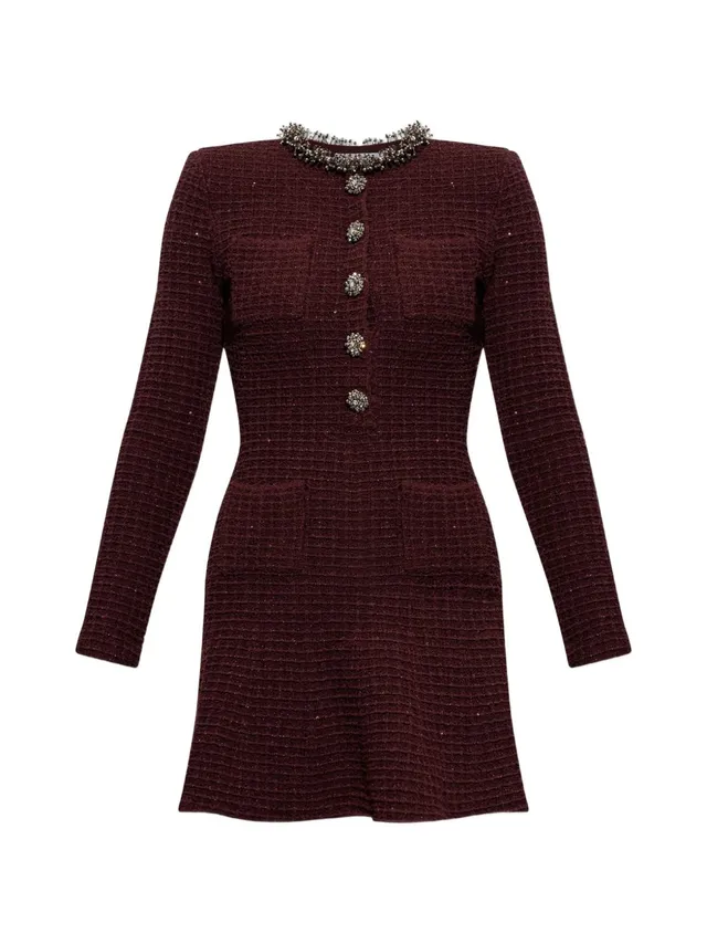 Self-Portrait SC26-152S abito corto donna burgundy
