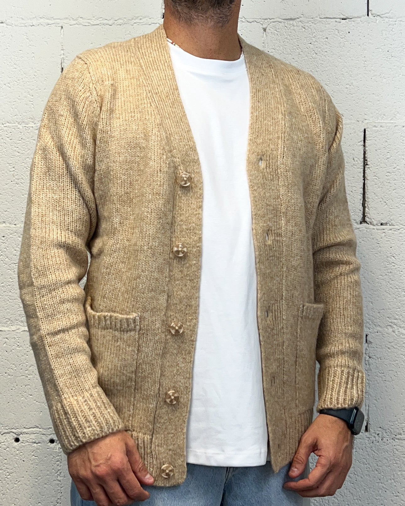 ONLYONE OVER-D Tasche Toppa cardigan crema regolare