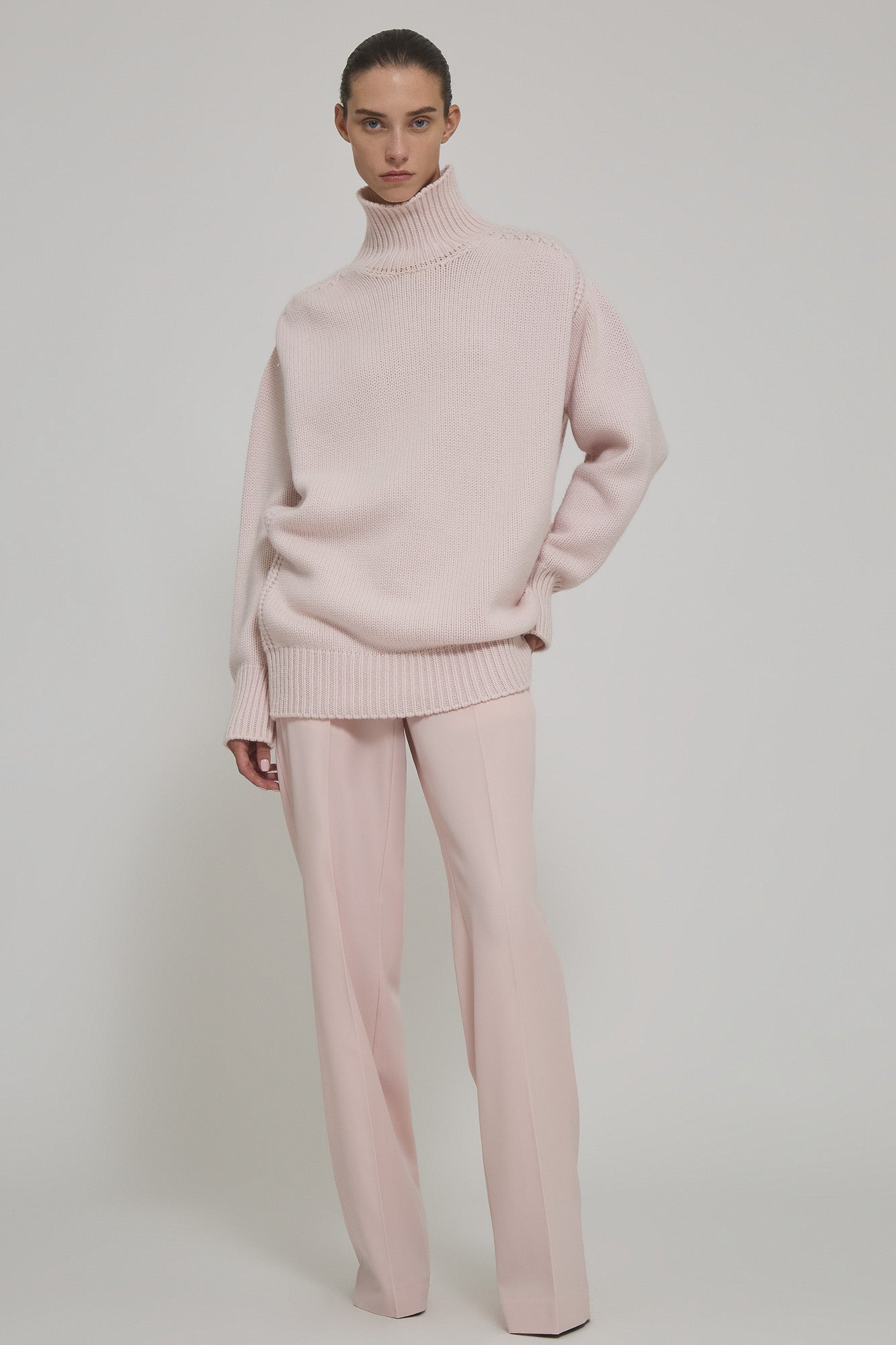 Sa Su Phi Giovanna abito cashmere rosa collo alto